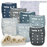 Nora's Nursery cloth diaper cover image shows a waterproof shell for all day protection.