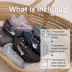 Nora's Nursery 7 pack inserts reveal absorbent microfiber core for quick absorption.