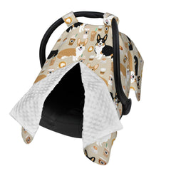 Norchzi Corgi baby canopy front view for full seat coverage and privacy