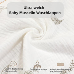 norinori Baby Msulin washcloths four-layer thick absorbent fabric demonstrates quick soak