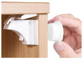 Norjews magnetic cabinet locks pack shows invisible childproofing for cabinets.