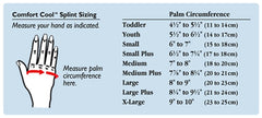 North Coast Medical Comfort Cool CMC Restriction Splint left large side view shows durable black material.