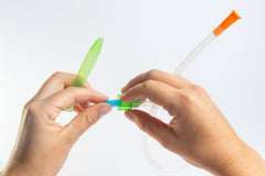 Nosies newborn nasal aspirator easy-clean disassembly for fast sanitation between uses.