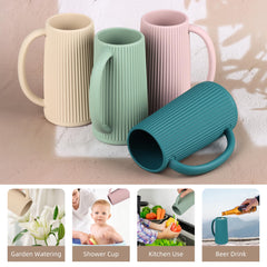 Nothomme ergonomic textured-handle rinse cup offers a secure slip-free grip.