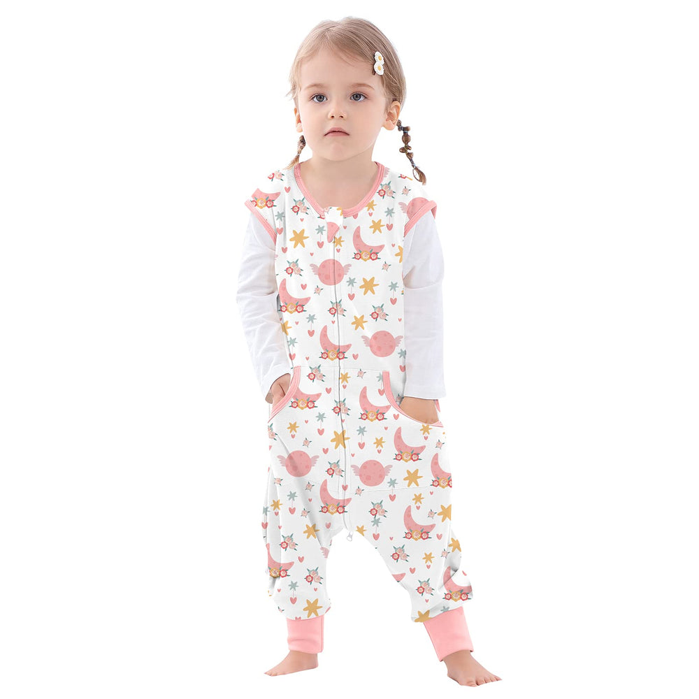 NOUJULOUN flower sleep sack top view shows breathable fabric for comfortable nights.