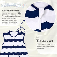 NOUJULOUN toddler sleep sack with two-way zip enables quick diaper changes.
