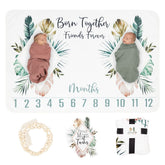 NovaaLife twins-milestone-blanket-40x60 provides a cozy photo backdrop for monthly milestones.