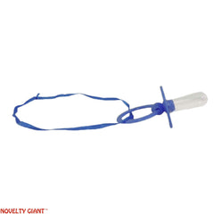 NOVELTY GIANT adult costume setup featuring giant blue pacifier prop