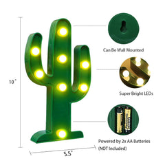 Novelty Place cactus marquee light warm white glow complements cozy bedrooms