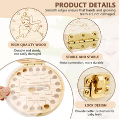 NOWHYX Tooth Fairy Box open lid reveals secure interior for small treasures.