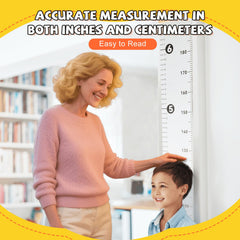 NOYOC canvas growth chart with wooden ends for durability