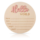 NQEUEPN newborn announcement sign Hello World close-up for photo props keepsake