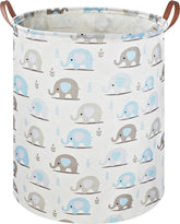 NTAOHAMPER elephant-blue laundry basket with roomy interior for clothes organization