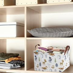 NTAOHAMPER book box on shelf with animal design, keeps books tidy