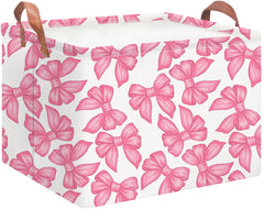 NTAOHAMPER rectangular storage basket with a big bowknot for stylish organization