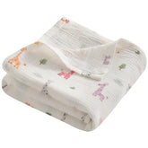 NTBAY 2-layer muslin blanket close-up reveals breathable, gentle fabric for newborn comfort.