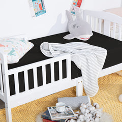 NTBAY microfiber texture highlights a tidy crib corner for ultra-soft comfort.