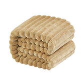 NTBAY flannel toddler blanket folded in khaki for cozy warmth on the go