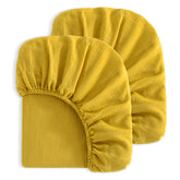 NTBAY muslin mini crib-sheet closeup highlights breathable cotton for baby comfort
