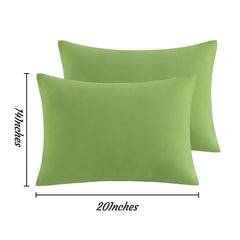 NTBAY two-pack pillow case package shows sage green color and 14x20 sizing