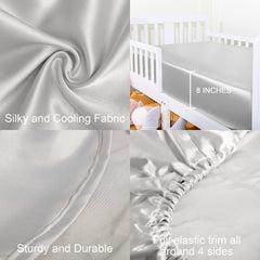 NTBAY Silk Satin Crib Sheet with elastic edges ensuring a secure fit.