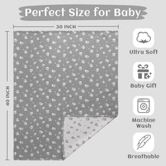NTBAY toddler blanket jacquard-reversible-design; bold elephant pattern for nursery decor