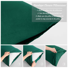 NTBAY pillowcase in dark green showcases durable fabric suitable for washing and play.