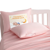 NTBAY toddler pillowcase pink 13x18 close-up shows silky matte satin texture for smooth skin.