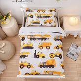 NTBED 4-piece toddler bedding set construction comforter close-up showing soft microfiber for cozy nights