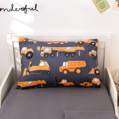 NTBED construction toddler bedding fitted sheet — snug fit to stay in place