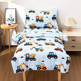 NTBED construction truck comforter on a toddler bed for cozy warmth
