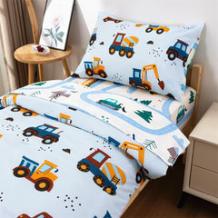 NTBED construction truck fitted sheet stays snug on toddler mattress