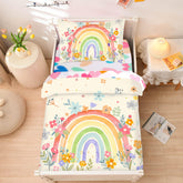 NTBED 4-piece comforter shown with rainbow floral print for cozy sleep