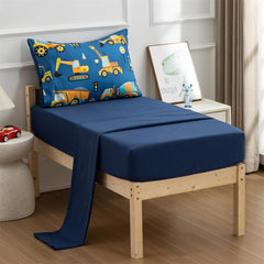 NTBED blue flat sheet—smooth microfiber top sheet for comfortable bedtime routines.