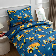 NTBED 4-piece pillowcase—pillowcase with bold construction vehicle print for kid-friendly bedding.