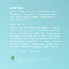 Nu Skin Here You Glow toner applied to face for glow.