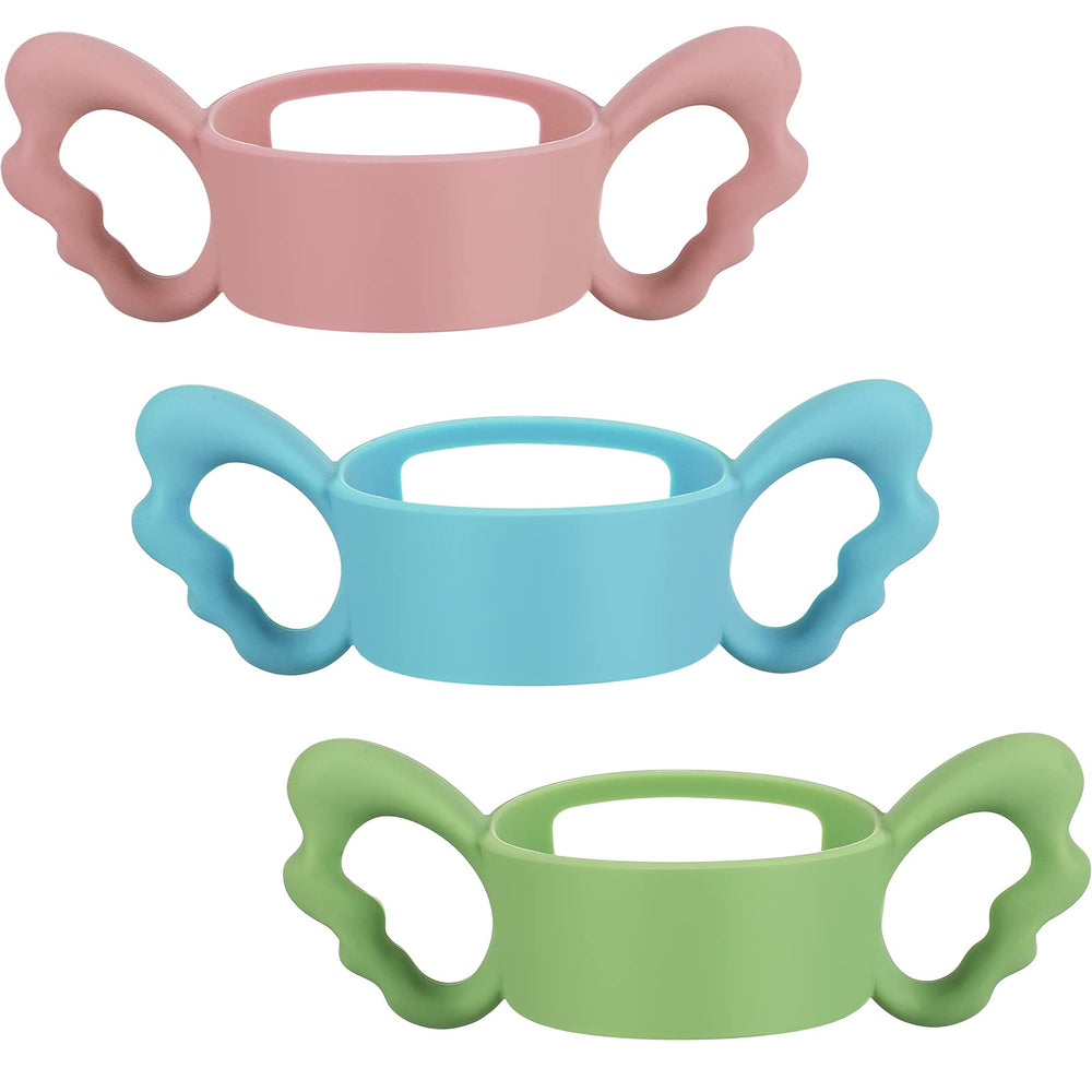 Nuanchu baby bottle handles pink provide soft grip for self-feeding