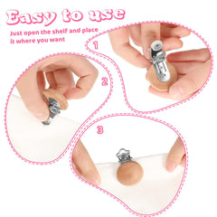 Nuanchu beech wood design pacifier clip with dual screws for secure attachment.