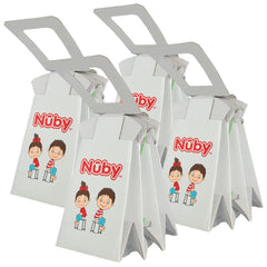 Nuby foldable travel potty opened and ready for use on the go during car trips.
