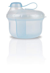 Nuby powder formula dispenser in blue with three compartments for on-the-go pre-measured formula