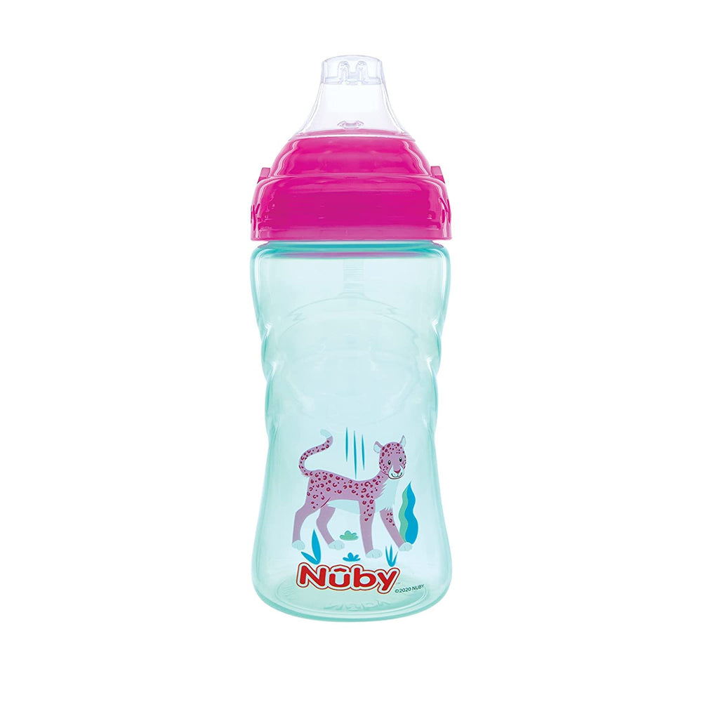 Nuby Thirsty Kids No-Spill Cup pink spout for on-the-go hydration