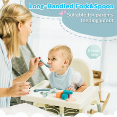 Nuenen Ocean Color non-slip grip forks—ergonomic handles help little hands hold steady.
