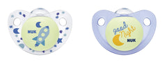 NUK cute-as-a-button glow-in-the-dark pacifier for 0-6 months with easy nighttime finding