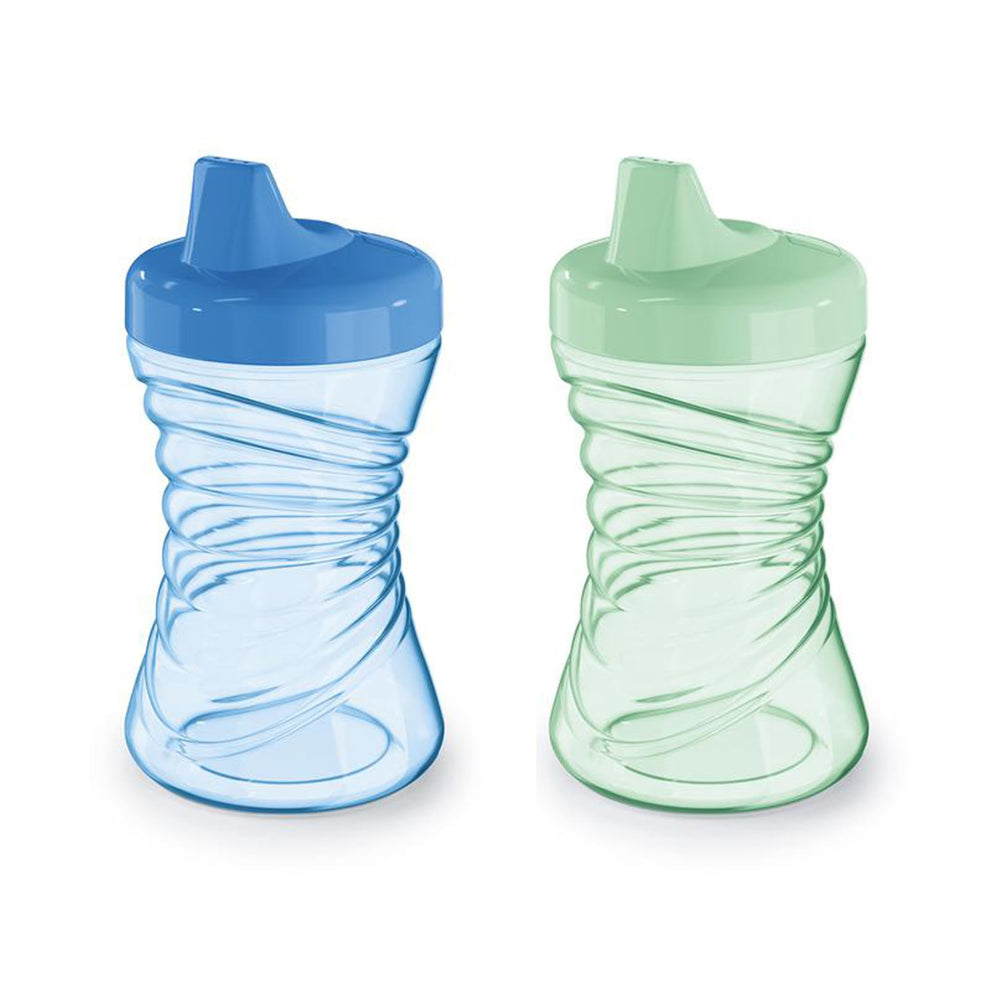NUK Fun Grips cup with textured grip helps little hands hold securely.