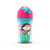 NUK insulated straw cup Wonder Woman closeup straw shows kid-friendly sipping with spill-free design