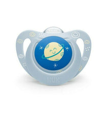 NUK pacifier with heart-shaped shield fits under the nose for easy breathing