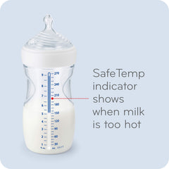 NUK Simply Natural 6-hole nipple closeup provides balanced flow for steady feeding