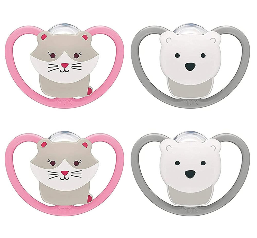 NUK Space orthodontic pacifier with oversized shield openings for breathable comfort