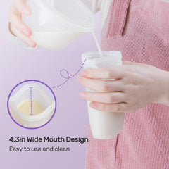 Nuliie 12oz capacity milk bags with clear volume markings