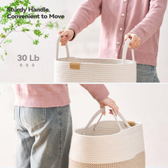 Nunsino 80L laundry hamper with handles enables easy moving between rooms